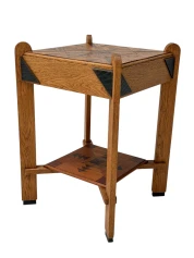Art Deco Amsterdamse School Two-Tier Side Table with Marquetry 1920s
